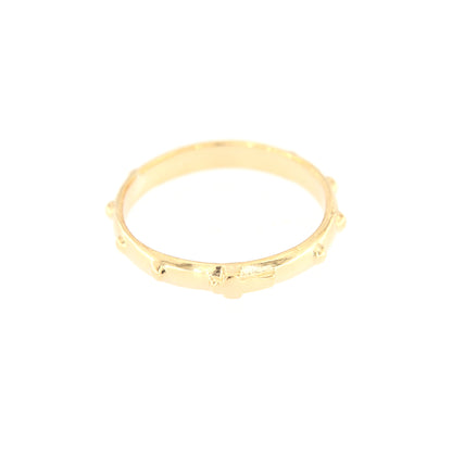 Anello decina Rosario in argento 925 rodiato dorato. Misure varie.