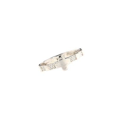 Anello "fascetta" decina Rosario in argento 925 rodiato. Misure varie