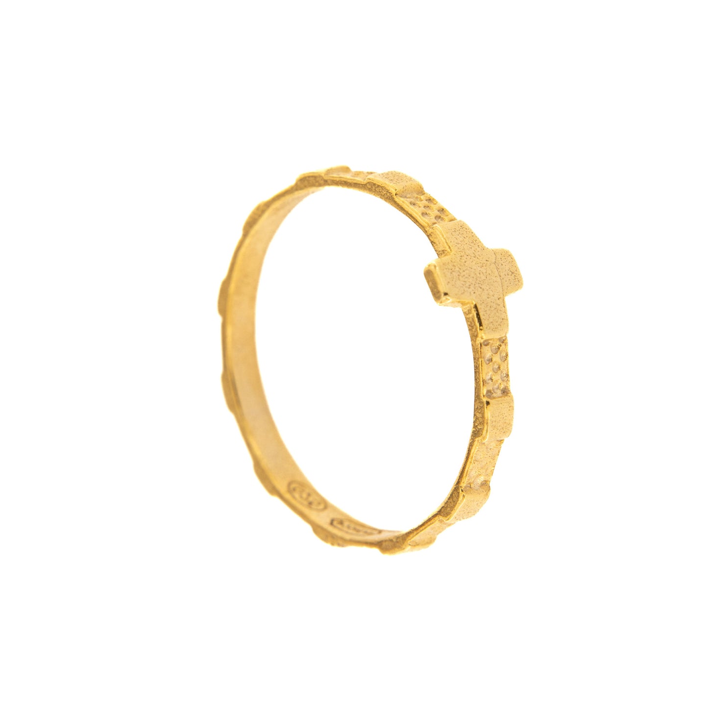 Anello "Fascetta" Decina Rosario in argento 925 rodiato dorato. Misure varie