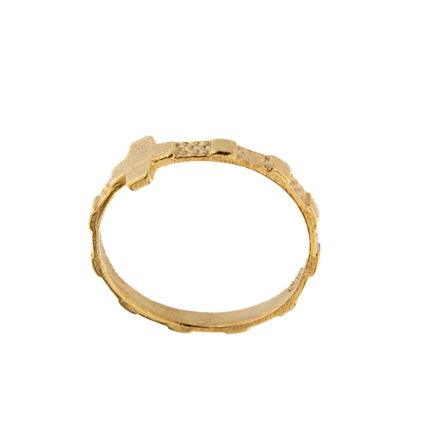 Anello "Fascetta" Decina Rosario in argento 925 rodiato dorato. Misure varie
