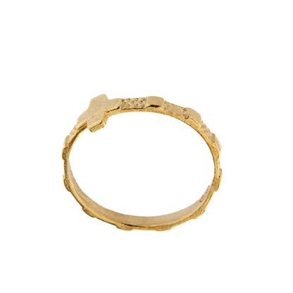 Anello "Fascetta" Decina Rosario in argento 925 rodiato dorato. Misure varie