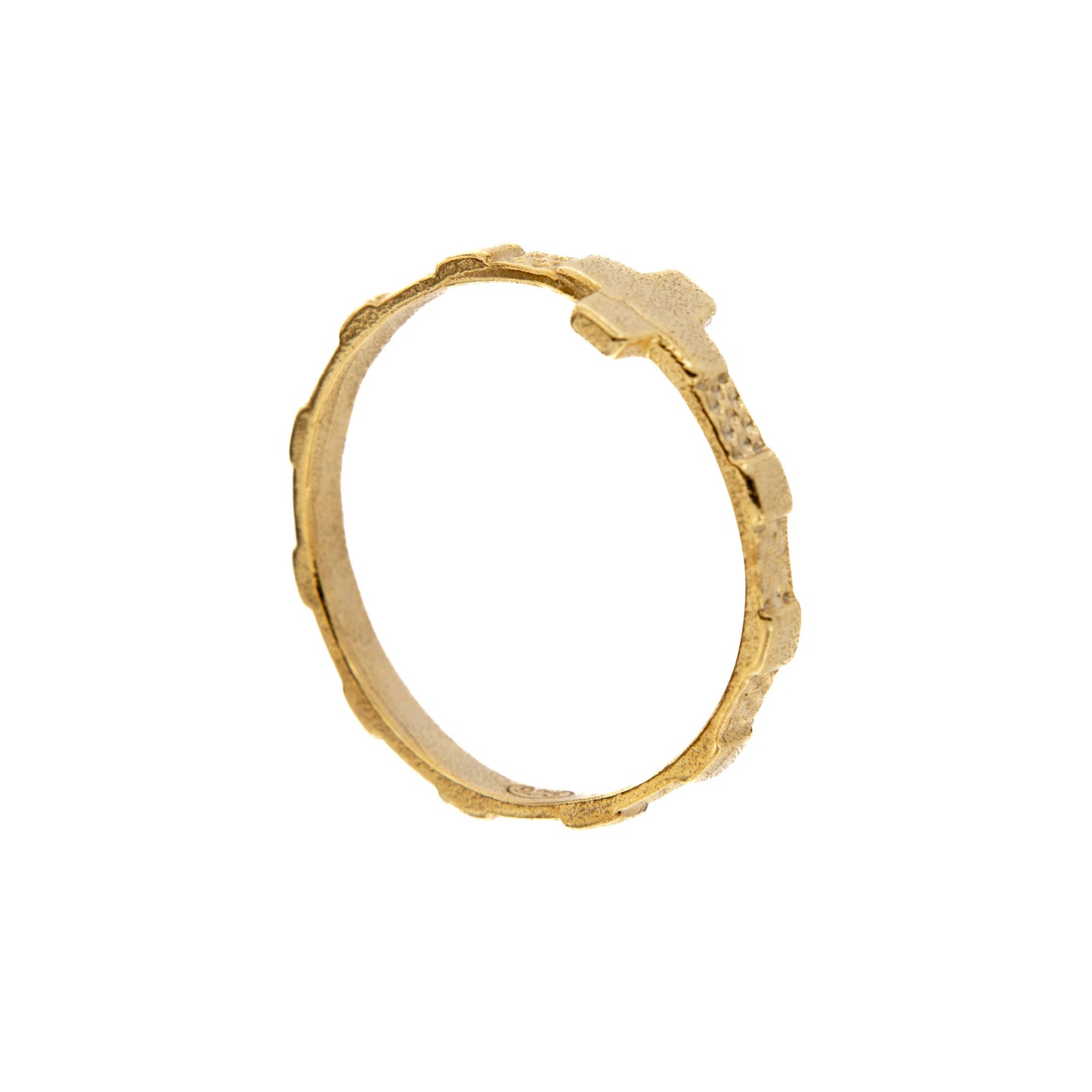 Anello "Fascetta" Decina Rosario in argento 925 rodiato dorato. Misure varie