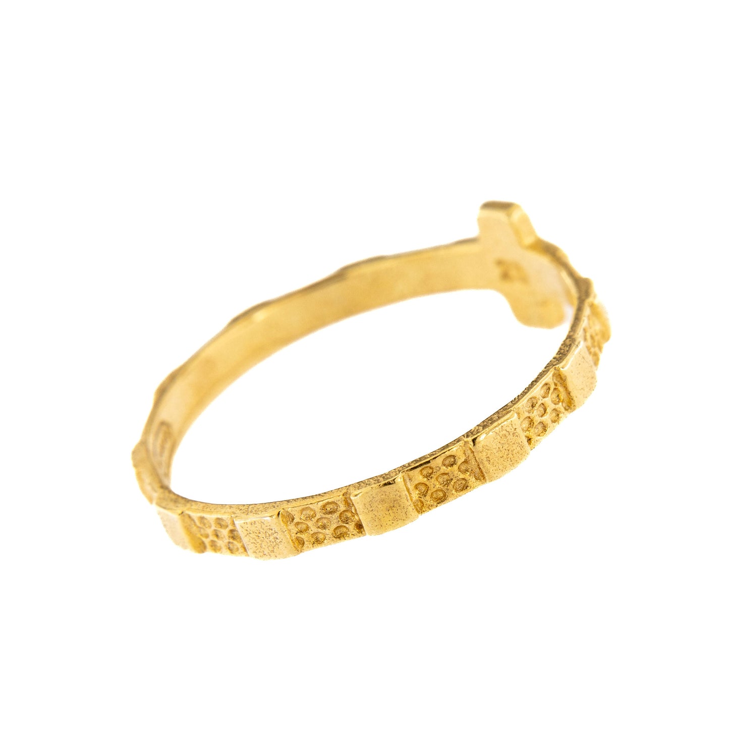 Anello "Fascetta" Decina Rosario in argento 925 rodiato dorato. Misure varie
