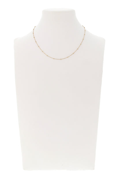 Catenina "pallinata" in argento 925 rodiato. lunghezza 42+3 cm