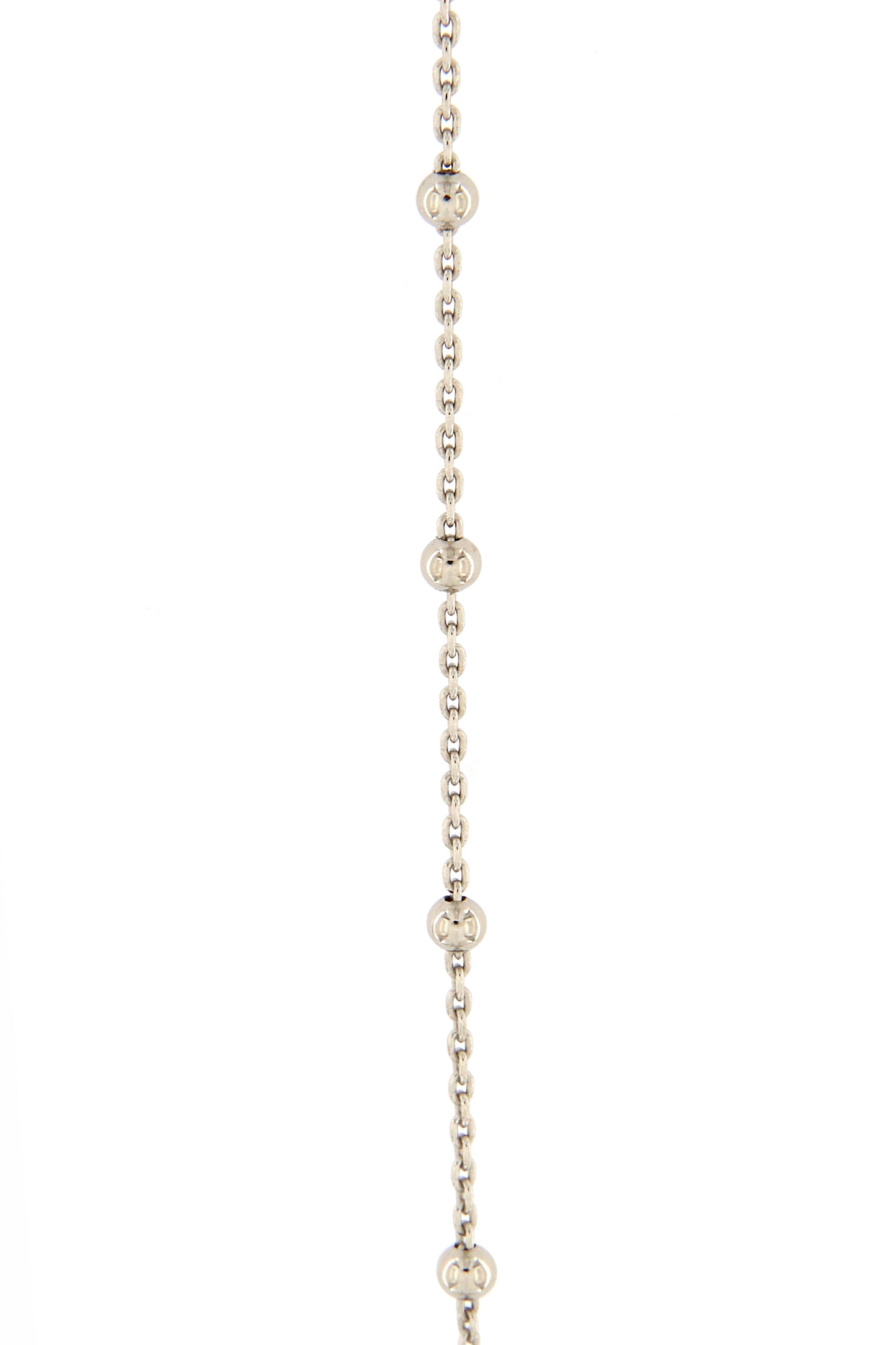 Catenina "pallinata" in argento 925 rodiato. lunghezza 42+3 cm