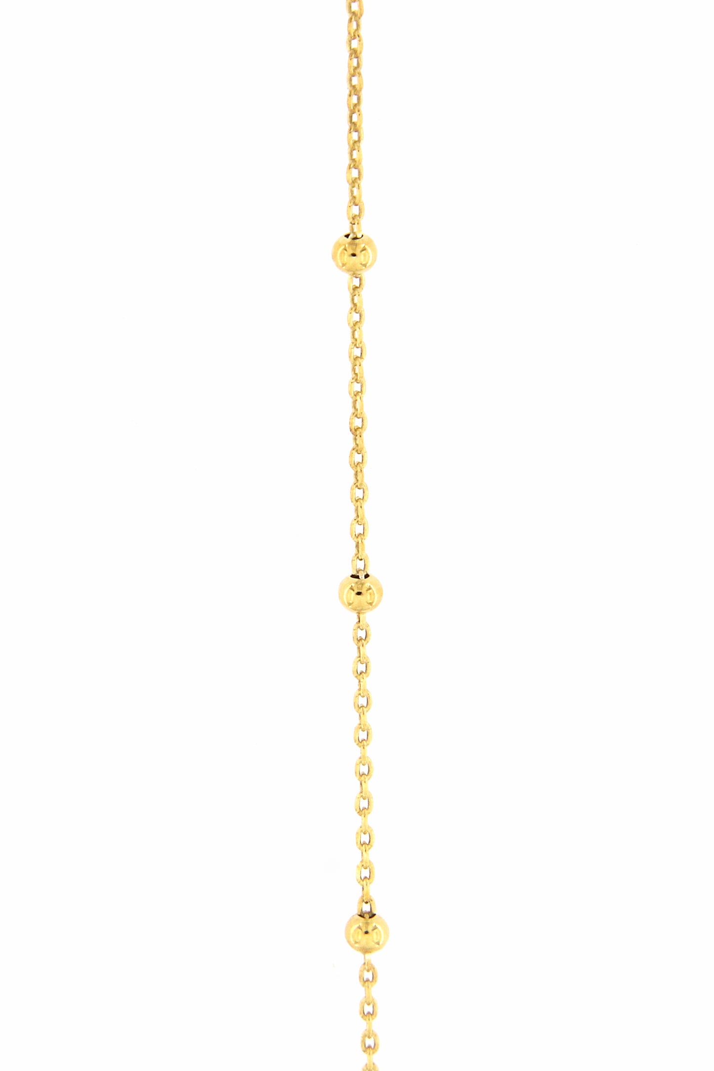 Catenina "pallinata" in argento 925 rodiato. lunghezza 42+3 cm