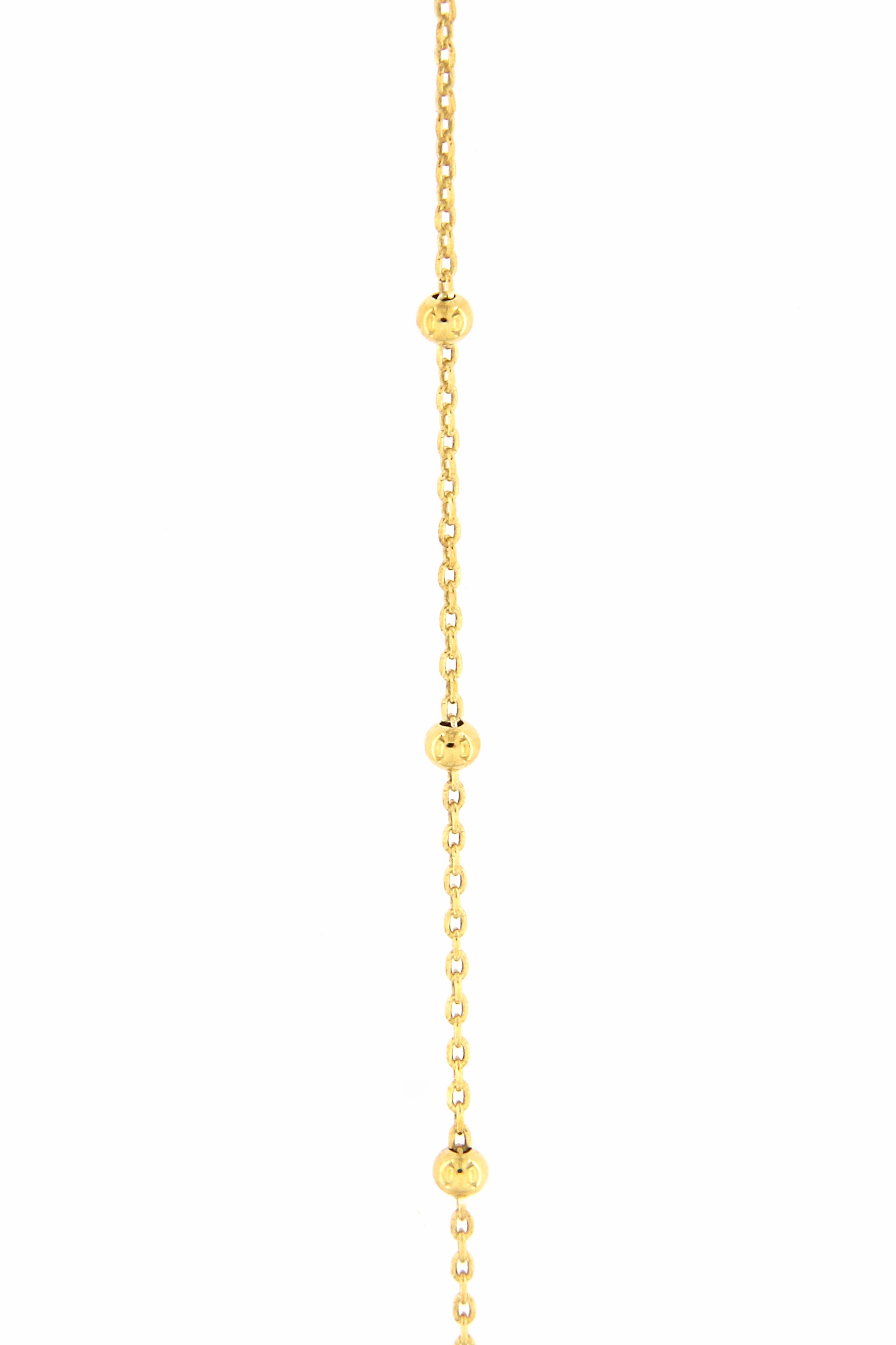 Catenina "pallinata" in argento 925 rodiato. lunghezza 42+3 cm