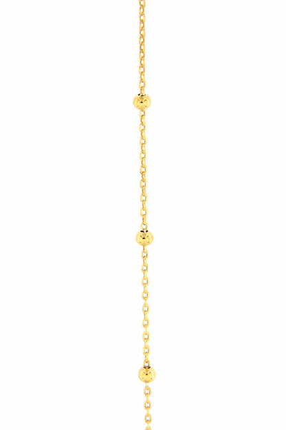 Catenina "pallinata" in argento 925 rodiato. lunghezza 42+3 cm