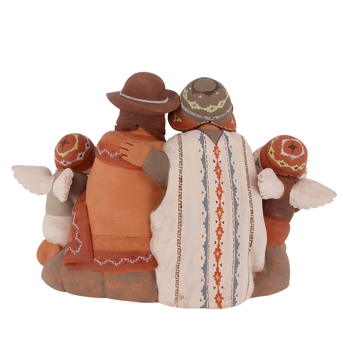 Presepe in terracotta dipinto con colori naturali 28x18 cm.