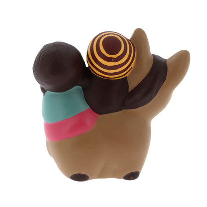 Rappresentazione "Fuga in Egitto" in terracotta. Altezza 8,5 cm