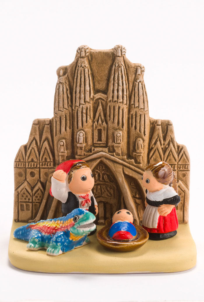 "Presepi del Mondo", in ceramica bianca semismaltata. Dimensioni 7x9 cm