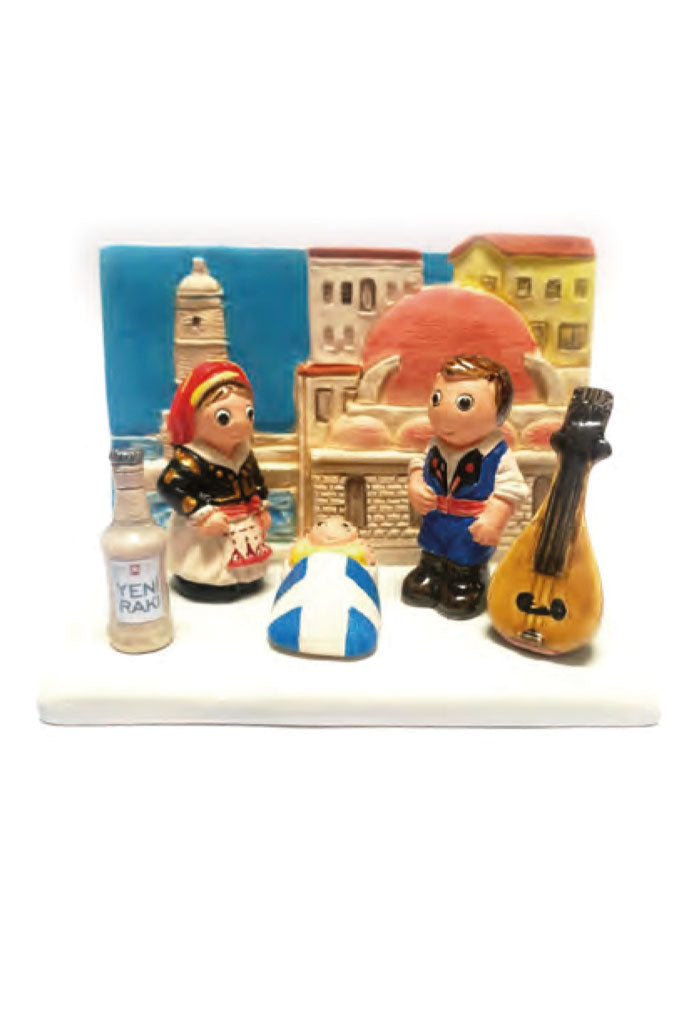 "Presepi del Mondo", in ceramica bianca semismaltata. Dimensioni 7x9 cm