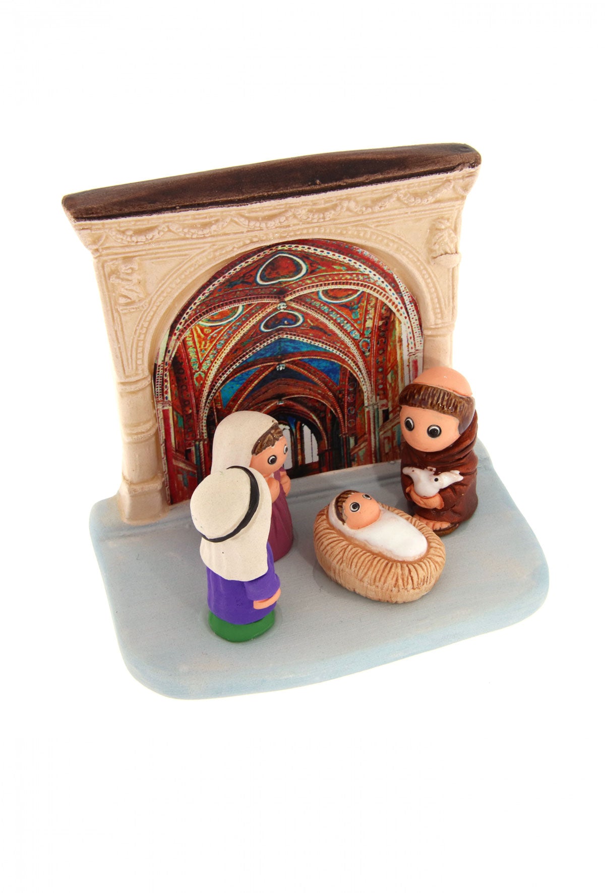 "Presepi del Mondo", in ceramica bianca semismaltata. Dimensioni 7x9 cm