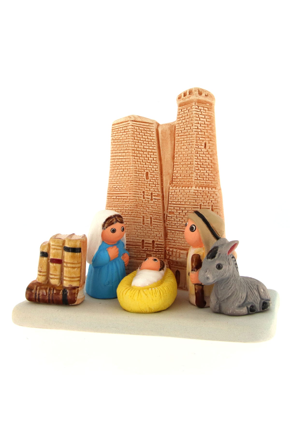 "Presepi del Mondo", in ceramica bianca semismaltata. Dimensioni 7x9 cm