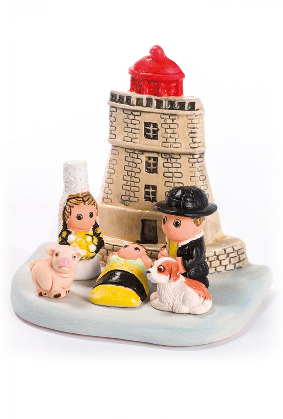 "Presepi del Mondo", in ceramica bianca semismaltata. Dimensioni 7x9 cm