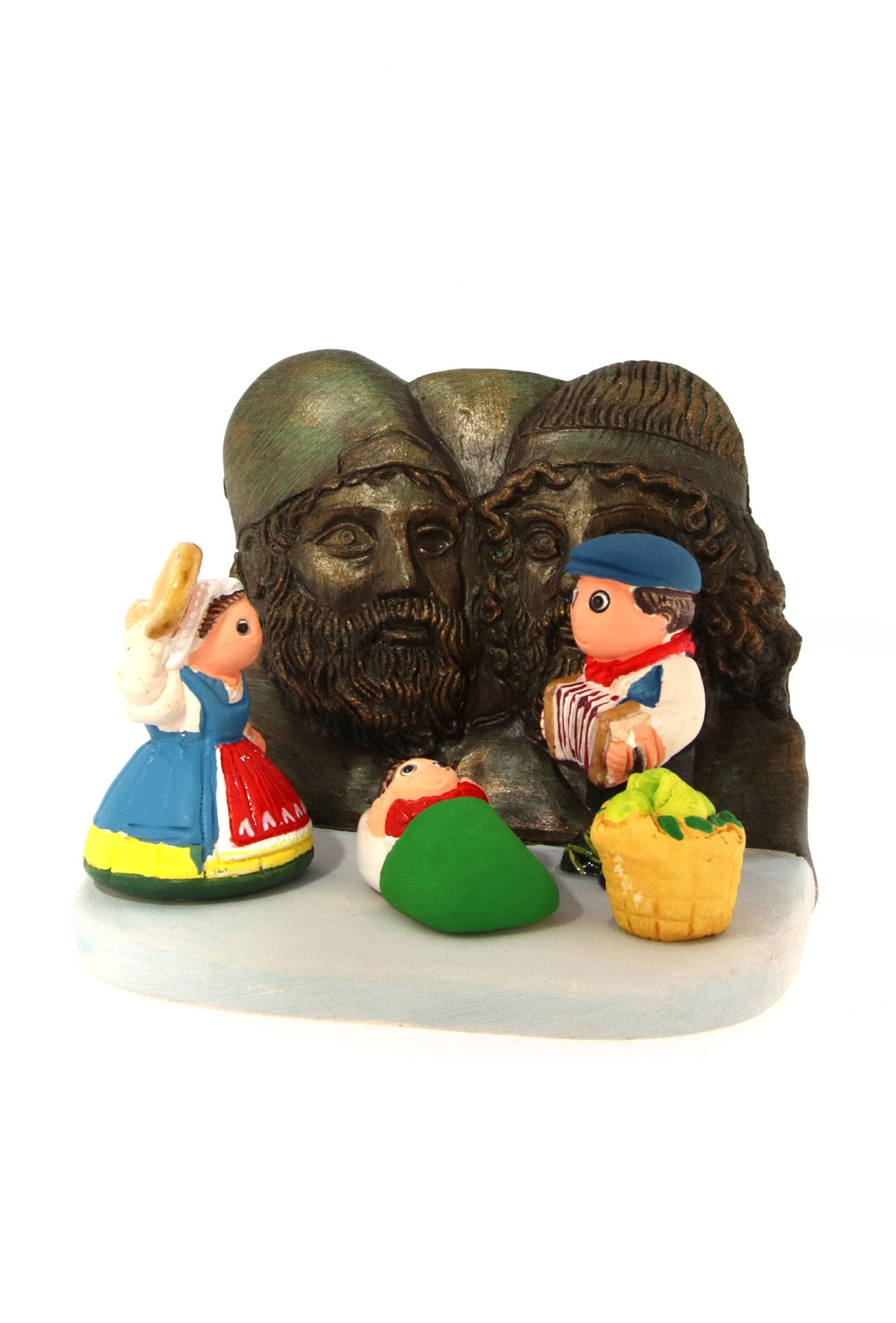 "Presepi del Mondo", in ceramica bianca semismaltata. Dimensioni 7x9 cm