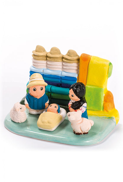 "Presepi del Mondo", in ceramica bianca semismaltata. Dimensioni 7x9 cm