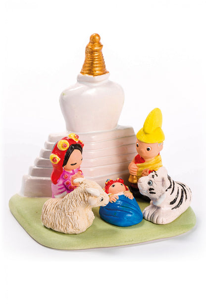 "Presepi del Mondo", in ceramica bianca semismaltata. Dimensioni 7x9 cm