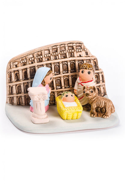"Presepi del Mondo", in ceramica bianca semismaltata. Dimensioni 7x9 cm