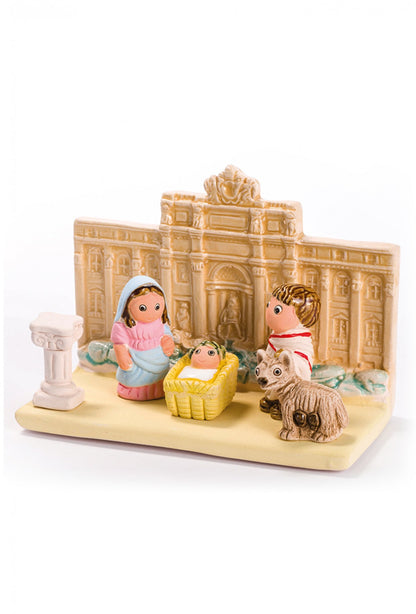 "Presepi del Mondo", in ceramica bianca semismaltata. Dimensioni 7x9 cm