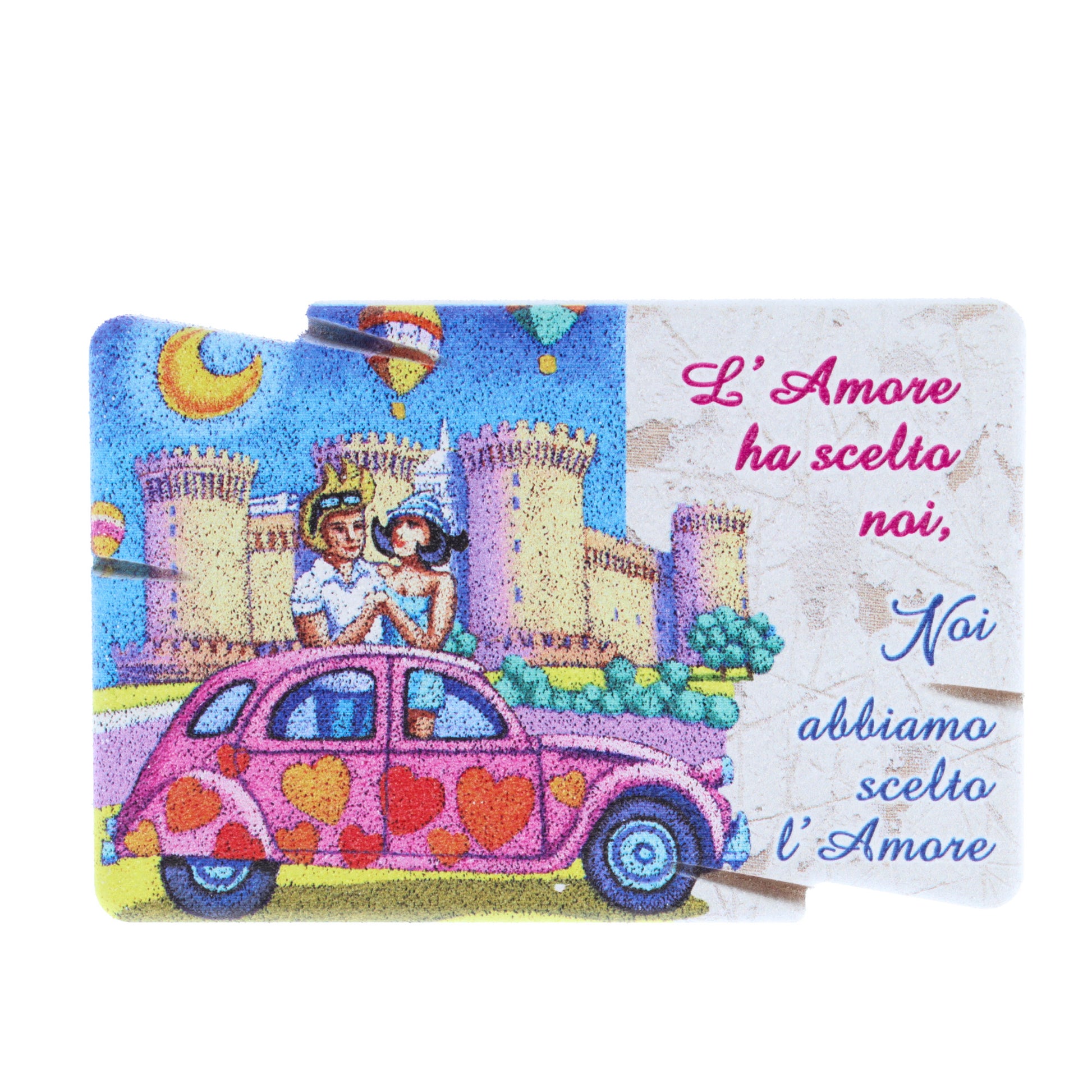 Quadro in legno con frase emozionale e immagine Amore 10x15 cm