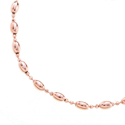 Bracciale decina maglia pallinata e grani ovali  in argento 925 rodiato. Llunghezza 17+ 3 cm