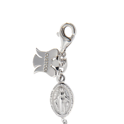 Bracciale decina acini cubetto lavorato in argento 925 rodiato. Lunghezza  17+ 3 cm