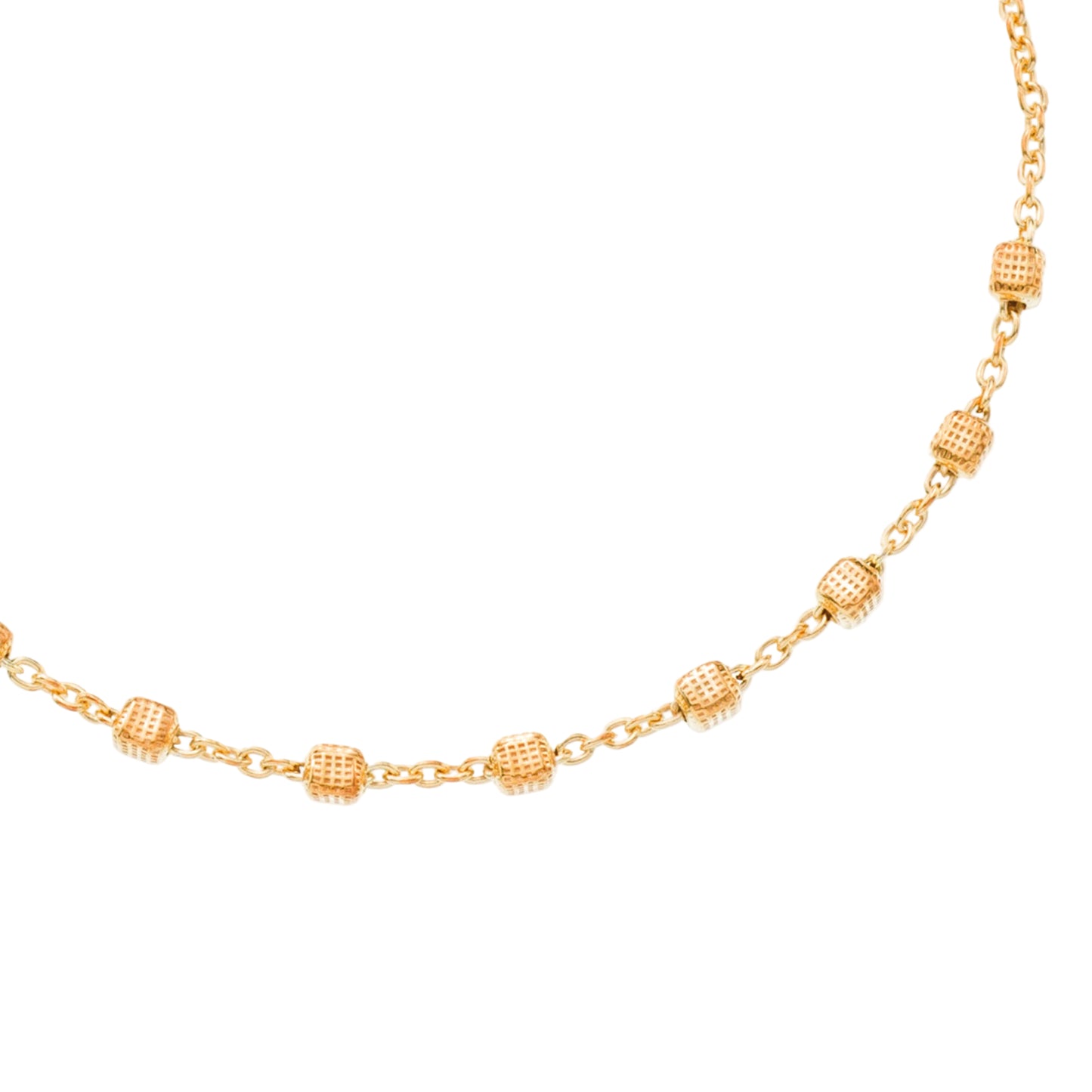 Bracciale decina acini cubetto lavorato in argento 925 rodiato. Lunghezza  17+ 3 cm