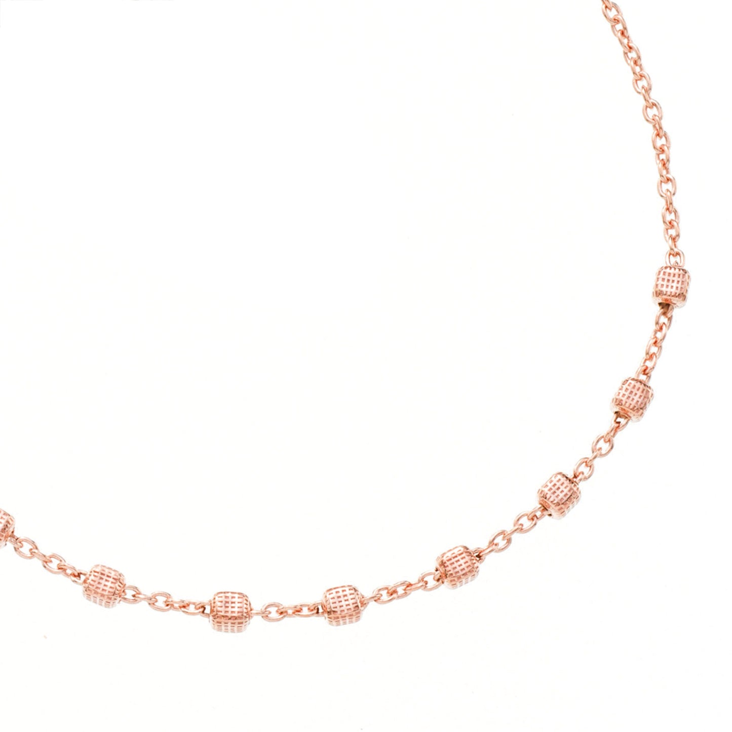 Bracciale decina acini cubetto lavorato in argento 925 rodiato. Lunghezza  17+ 3 cm