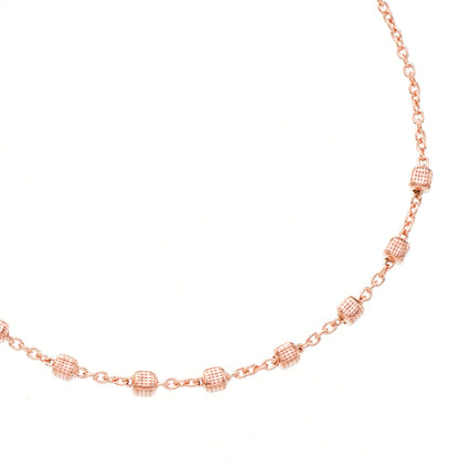 Bracciale decina acini cubetto lavorato in argento 925 rodiato. Lunghezza  17+ 3 cm
