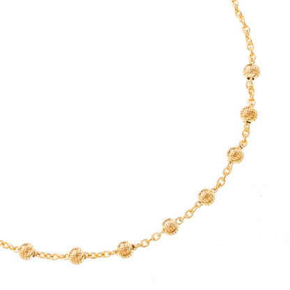 Bracciale decina acini tondi lavorati in argento 925 rodiato. Lunghezza 17+3 cm.