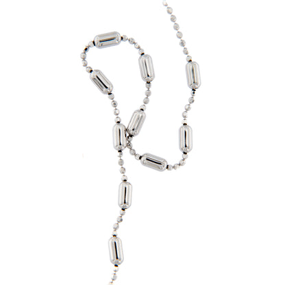 Bracciale decina con acini a barilottino in argento 925 rodiato. Lunghezza  17+3 cm