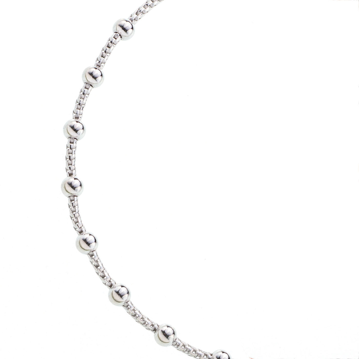 Bracciale decina maglia coreana in argento 925 rodiato. Lunghezza  17+3 cm