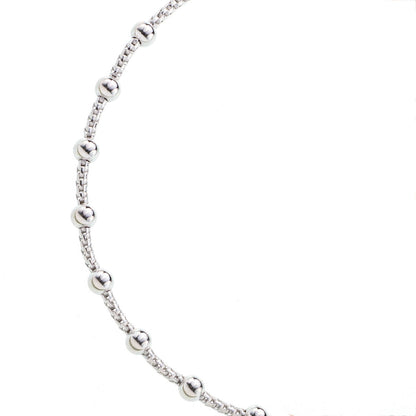 Bracciale decina maglia coreana in argento 925 rodiato. Lunghezza  17+3 cm