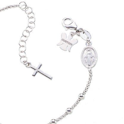 Bracciale decina maglia coreana in argento 925 rodiato. Lunghezza  17+3 cm
