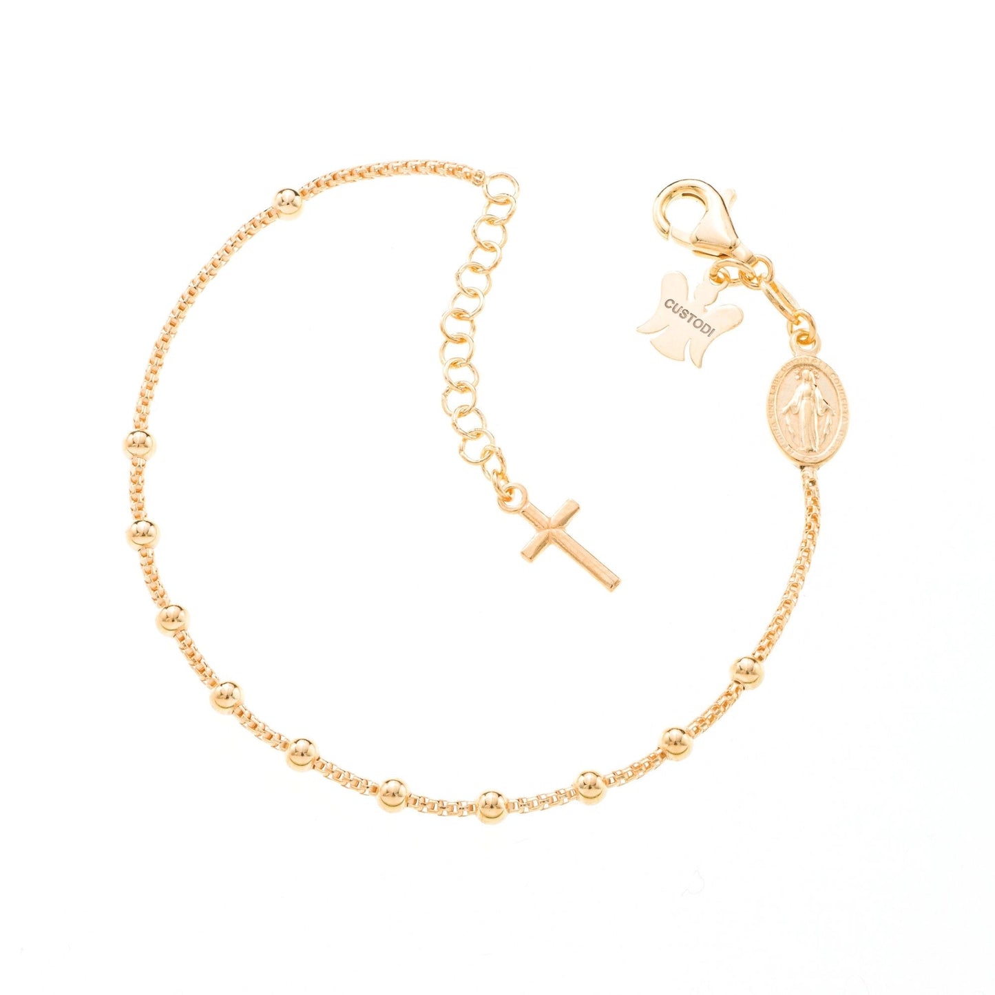Bracciale decina maglia coreana in argento 925 rodiato. Lunghezza  17+3 cm