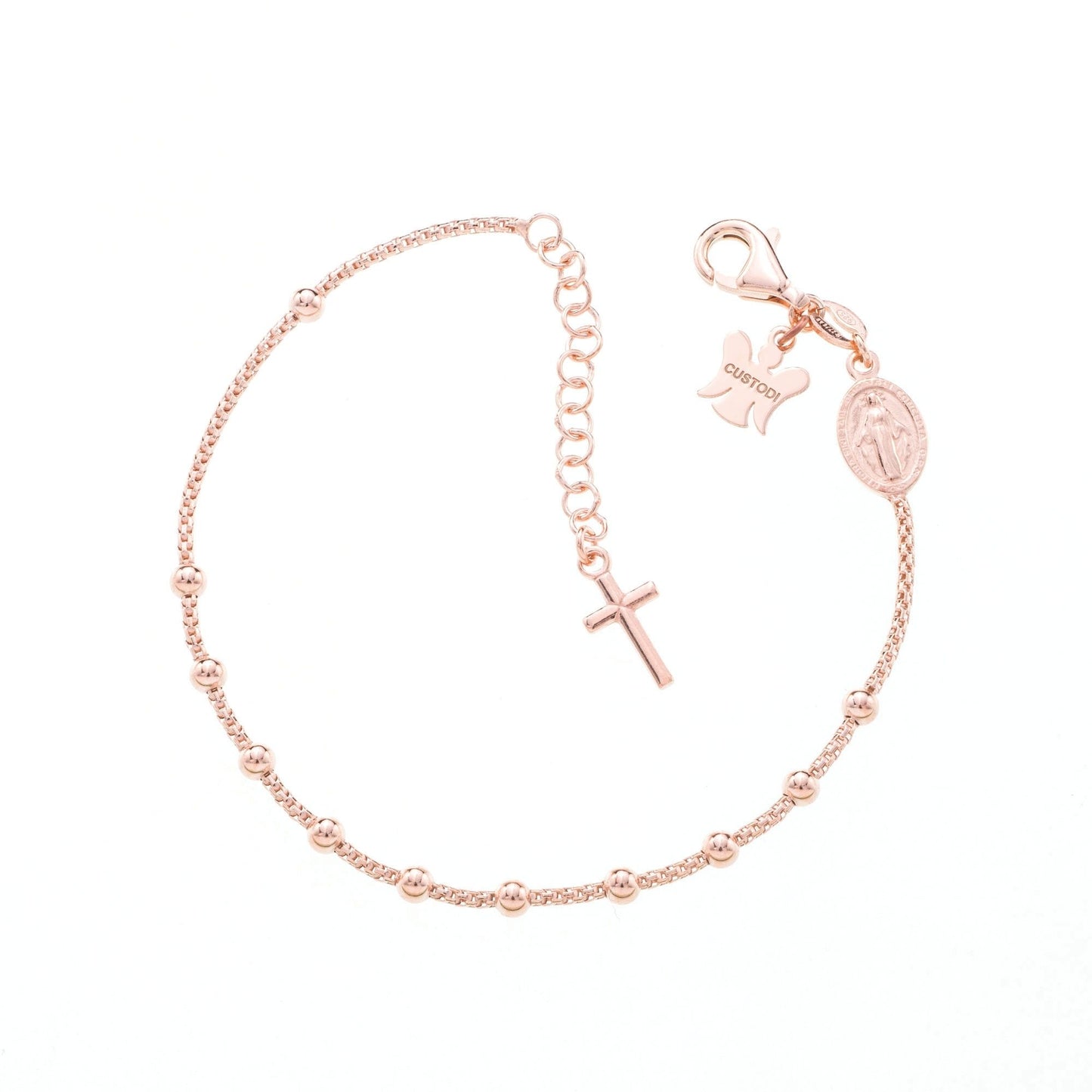 Bracciale decina maglia coreana in argento 925 rodiato. Lunghezza  17+3 cm
