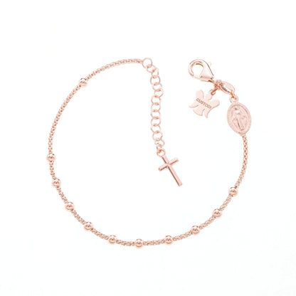 Bracciale decina maglia coreana in argento 925 rodiato. Lunghezza  17+3 cm