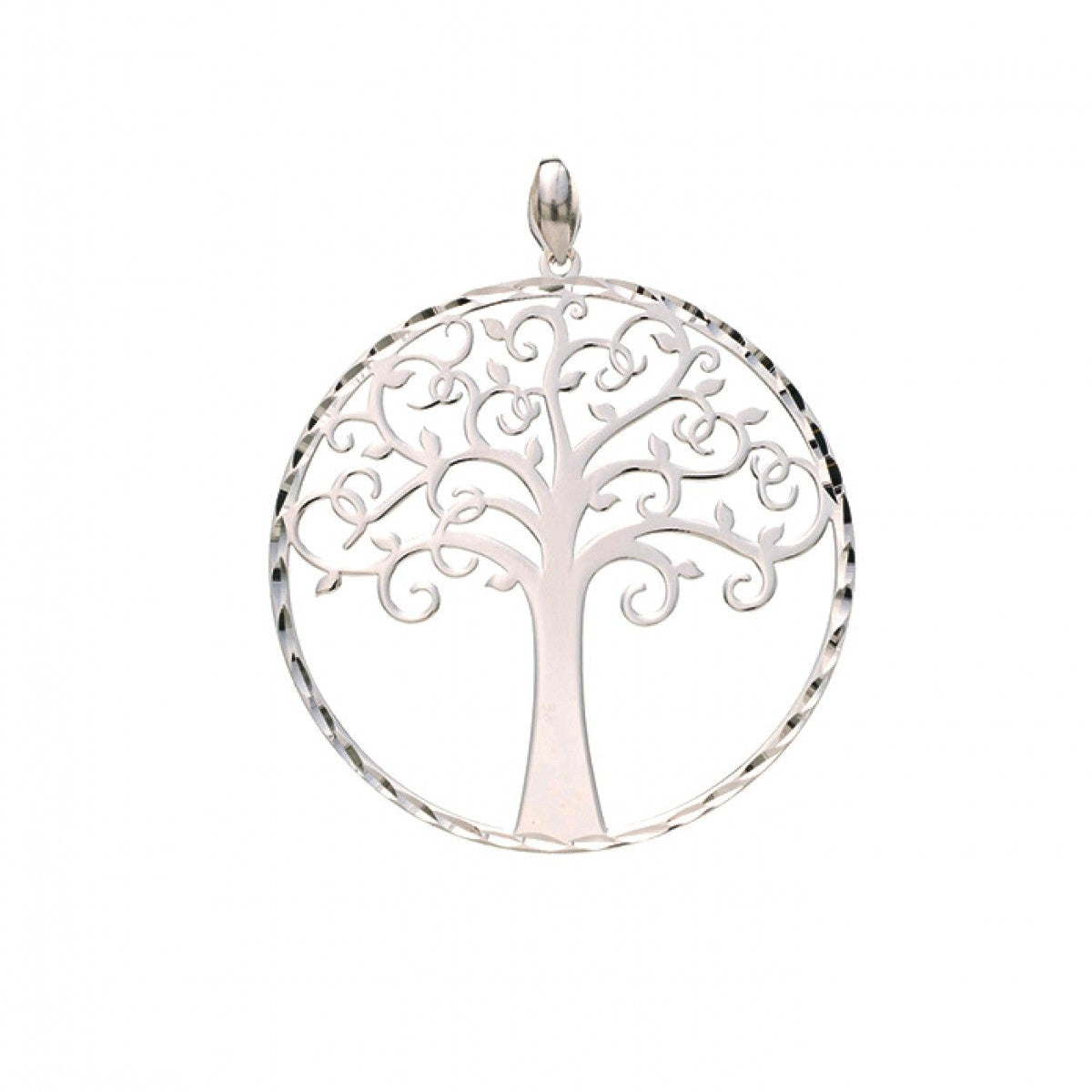 Ciondolo Albero della Vita in argento 925 rodiato   diametro 2,5 cm