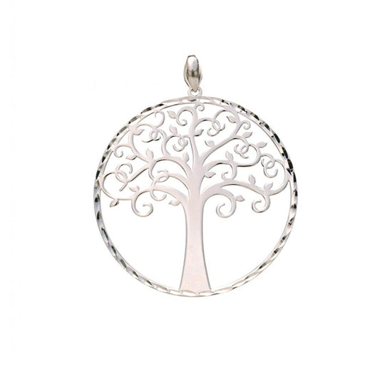 Ciondolo Albero della Vita in argento 925 rodiato   diametro 2,5 cm