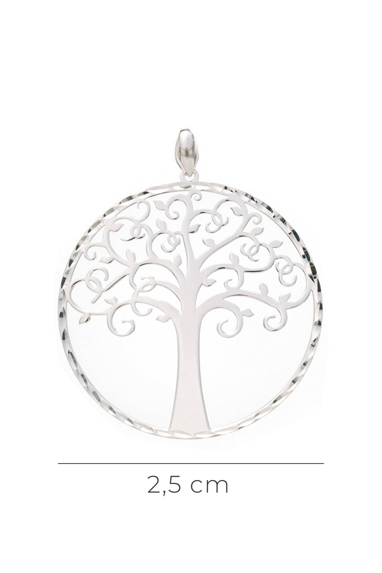 Ciondolo Albero della Vita in argento 925 rodiato   diametro 2,5 cm
