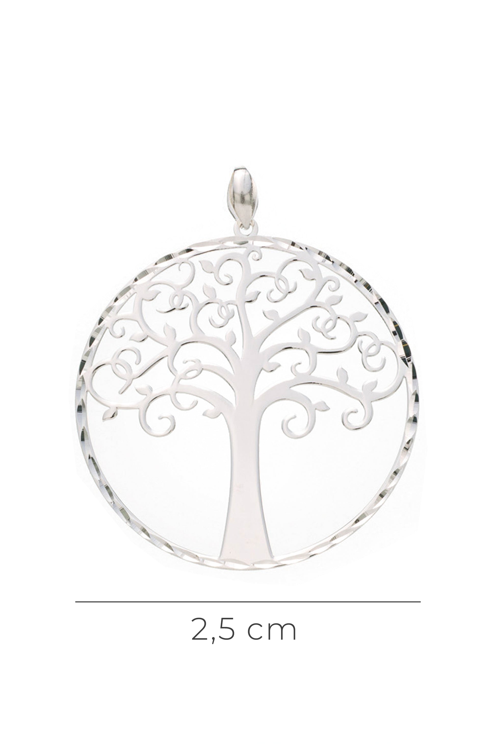 Ciondolo Albero della Vita in argento 925 rodiato   diametro 2,5 cm