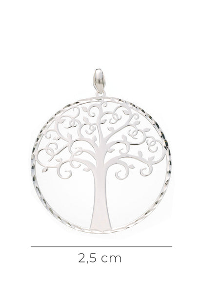Ciondolo Albero della Vita in argento 925 rodiato   diametro 2,5 cm