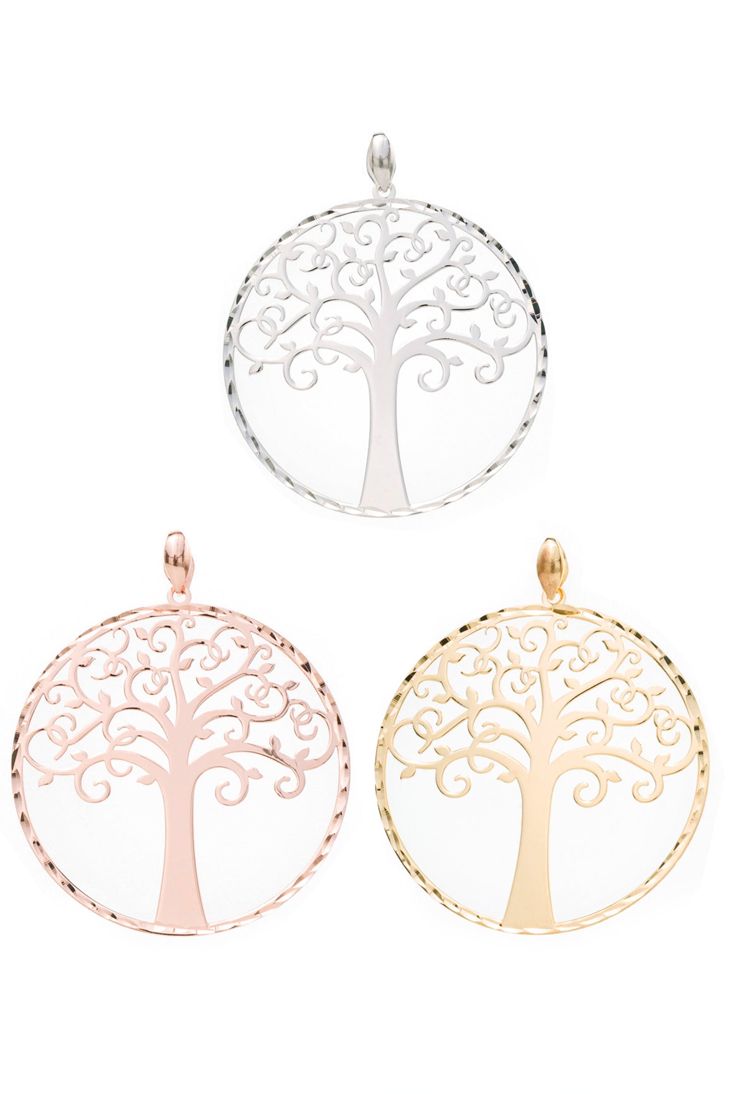 Ciondolo Albero della Vita in argento 925 rodiato   diametro 2,5 cm