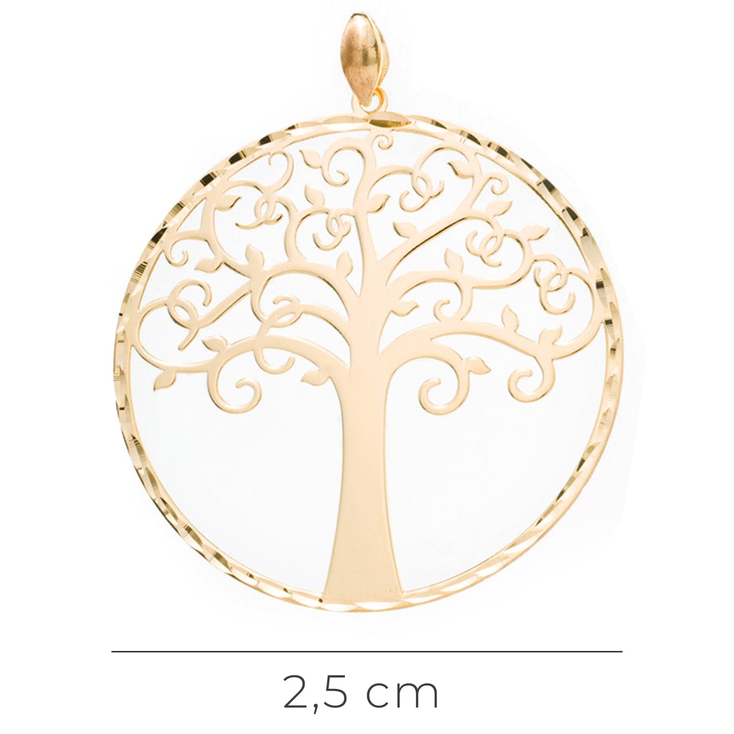 Ciondolo Albero della Vita in argento 925 rodiato   diametro 2,5 cm