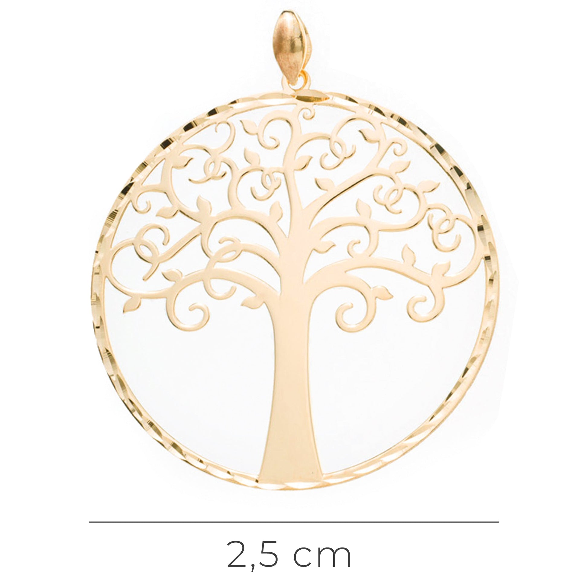 Ciondolo Albero della Vita in argento 925 rodiato   diametro 2,5 cm