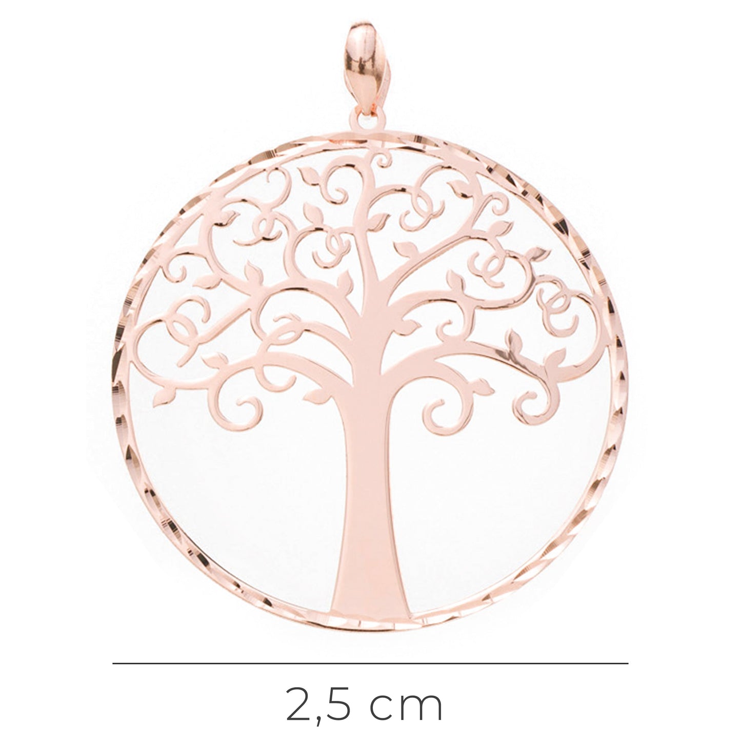 Ciondolo Albero della Vita in argento 925 rodiato   diametro 2,5 cm