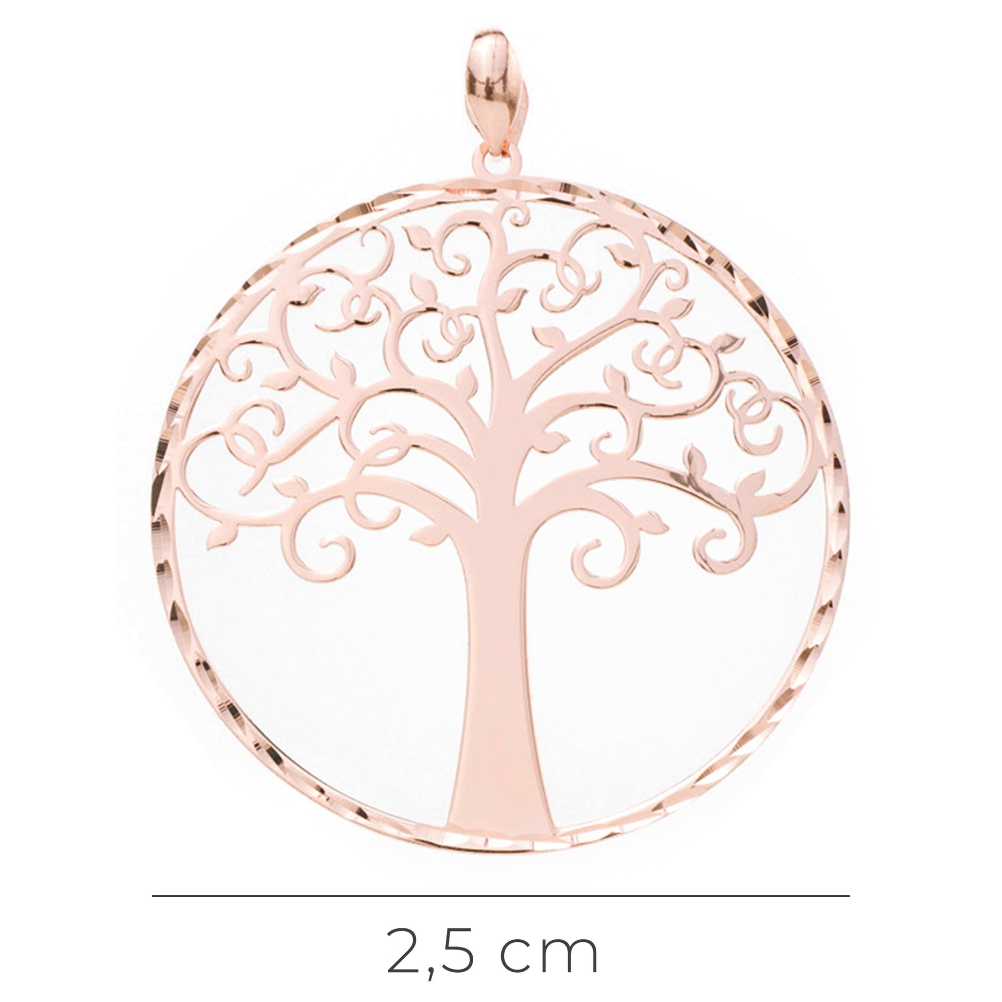 Ciondolo Albero della Vita in argento 925 rodiato   diametro 2,5 cm