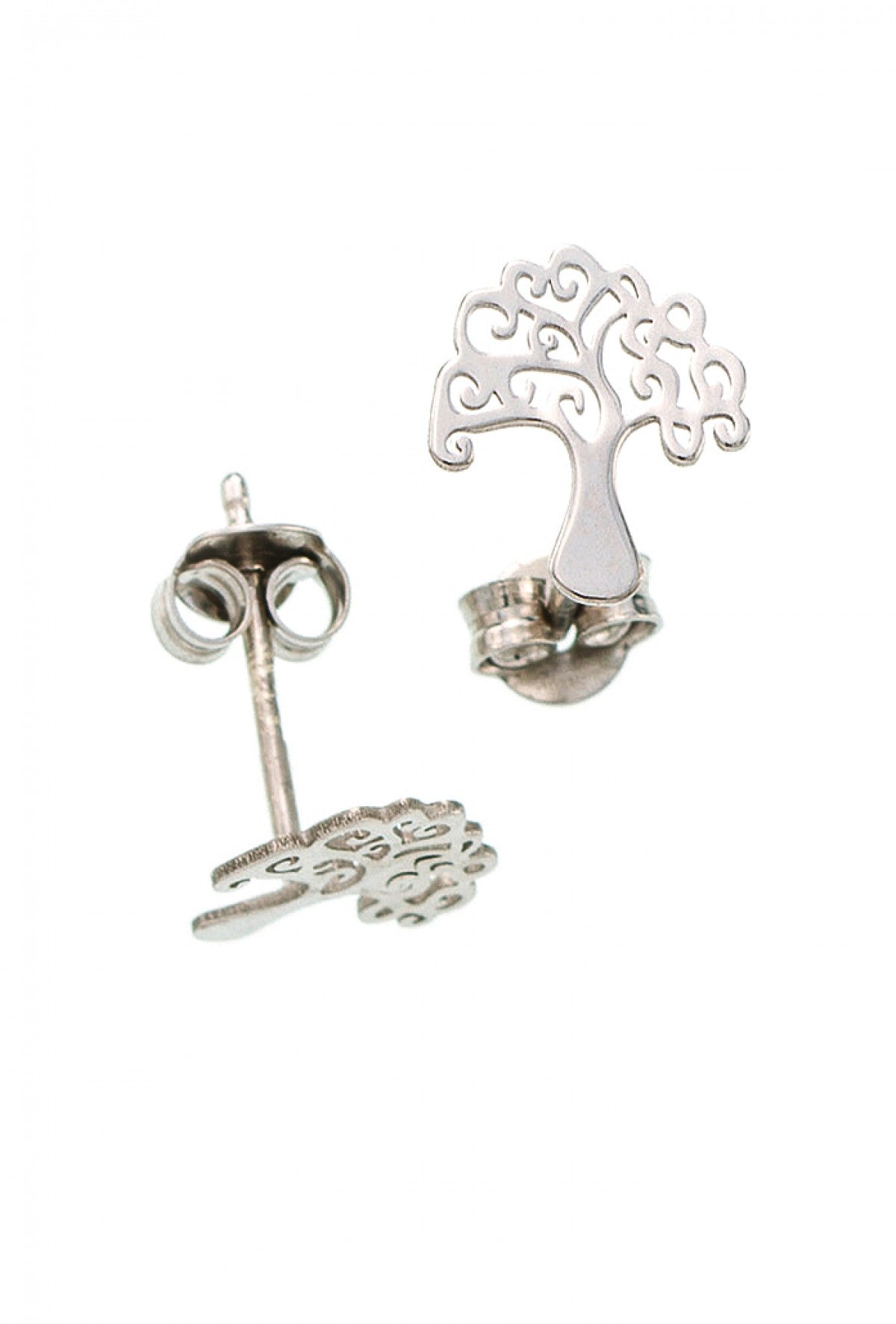 Orecchini "Albero della Vita" in argento 925 rodiato. Dimensioni 1x1,5 cm