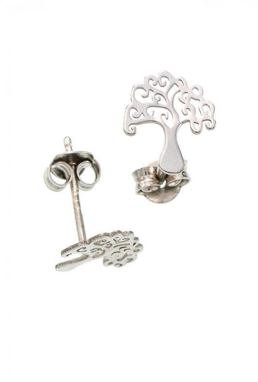 Orecchini "Albero della Vita" in argento 925 rodiato. Dimensioni 1x1,5 cm
